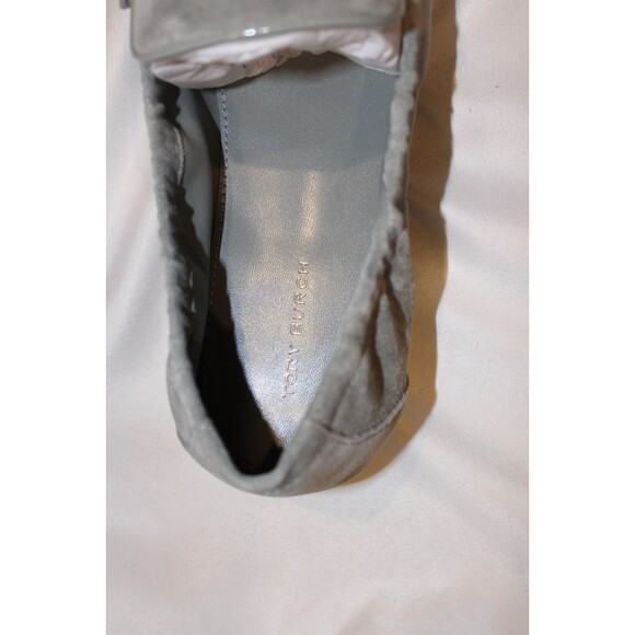 Tory‎ Burch Women's Suede Double T Ballet Loafer Blue Lapis/Gray NIB $268 - Picture 5 of 7